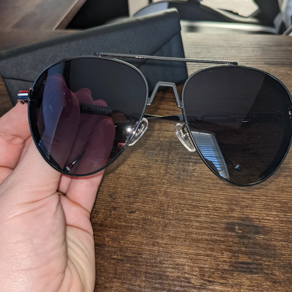 Privé Revaux Men's / Unisex Aviator Red, White, and Blue Sunglasses with…
